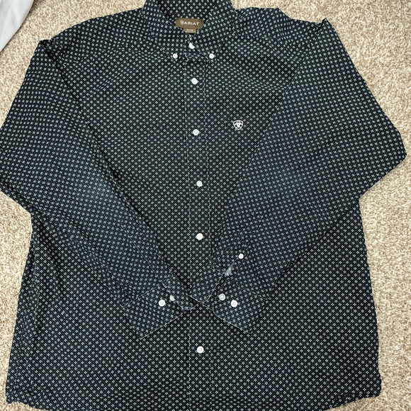 Ariat Other - Ariat Navy Micro Geo Print Button-Down Shirt